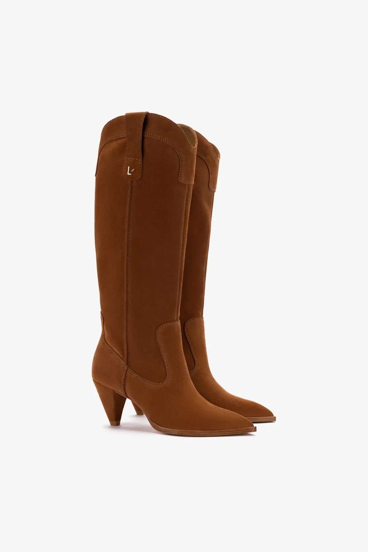 Louise Boot In Tobacco Suede sold by Larroude product image thumbnail 2