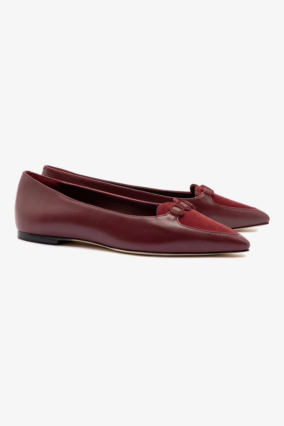 Audrey Flat In Burgundy Leather sold by Larroude product image thumbnail 3