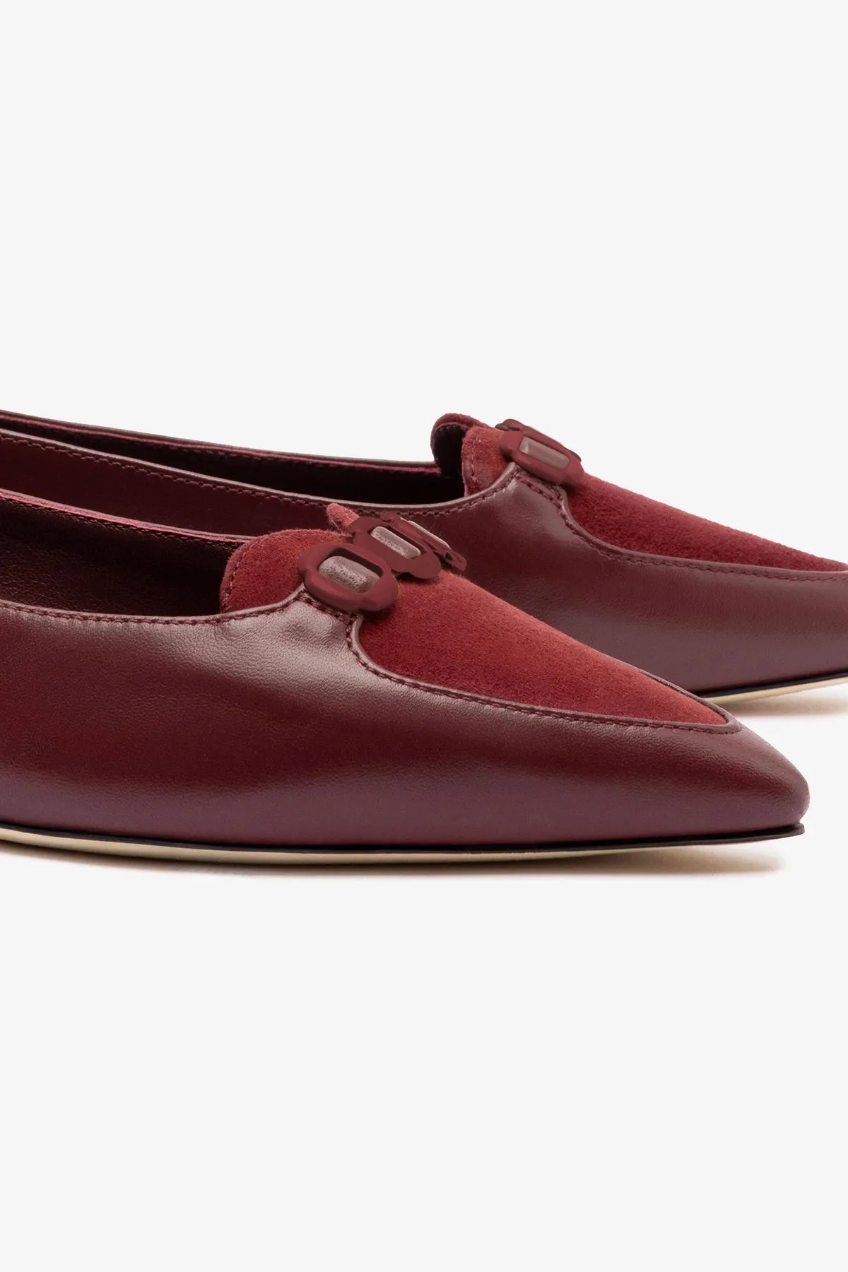 Audrey Flat In Burgundy Leather sold by Larroude product image thumbnail 4