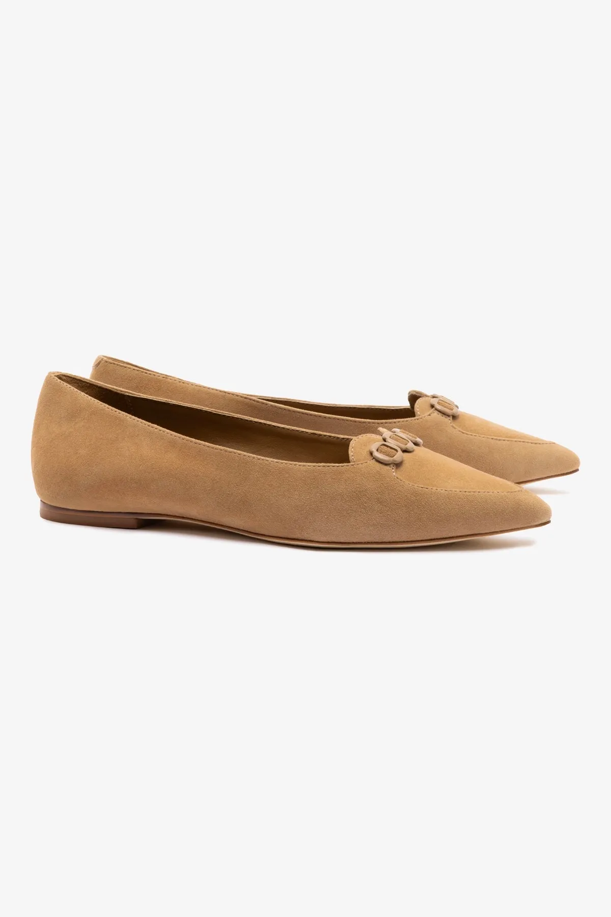 Audrey Flat In Hazelnut Suede sold by Larroude product image thumbnail 3