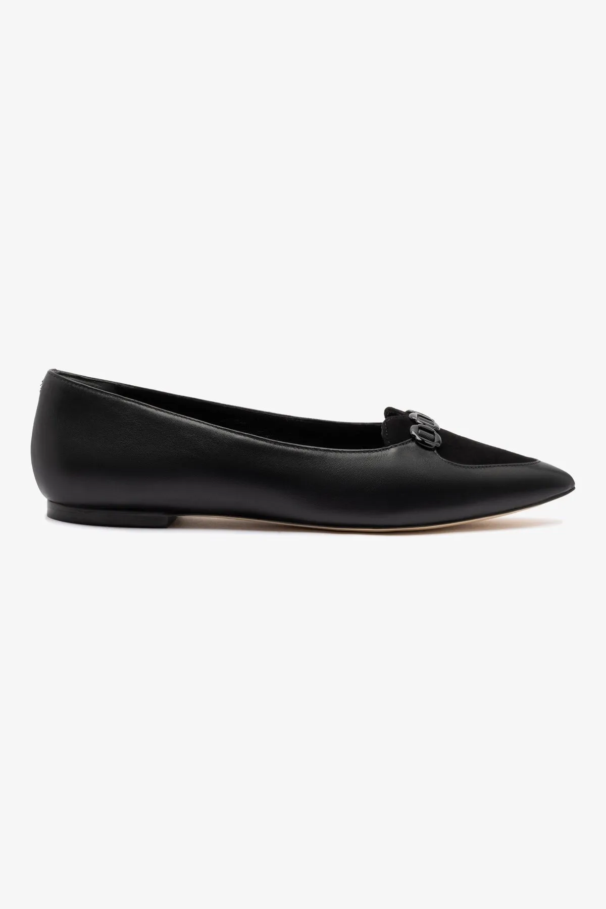 Audrey Flat In Black Leather sold by Larroude