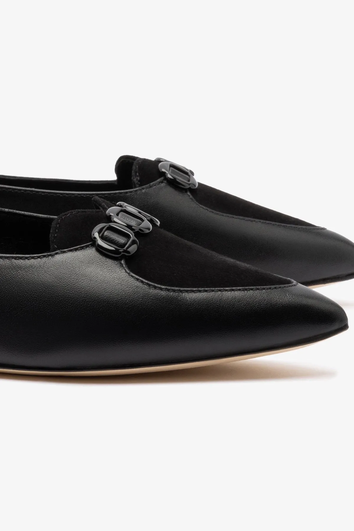 Audrey Flat In Black Leather sold by Larroude product image thumbnail 4