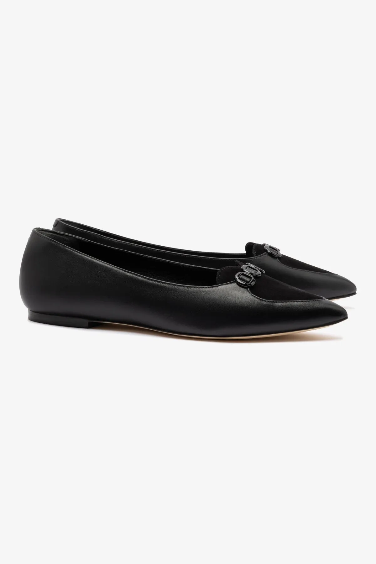 Audrey Flat In Black Leather sold by Larroude product image thumbnail 3