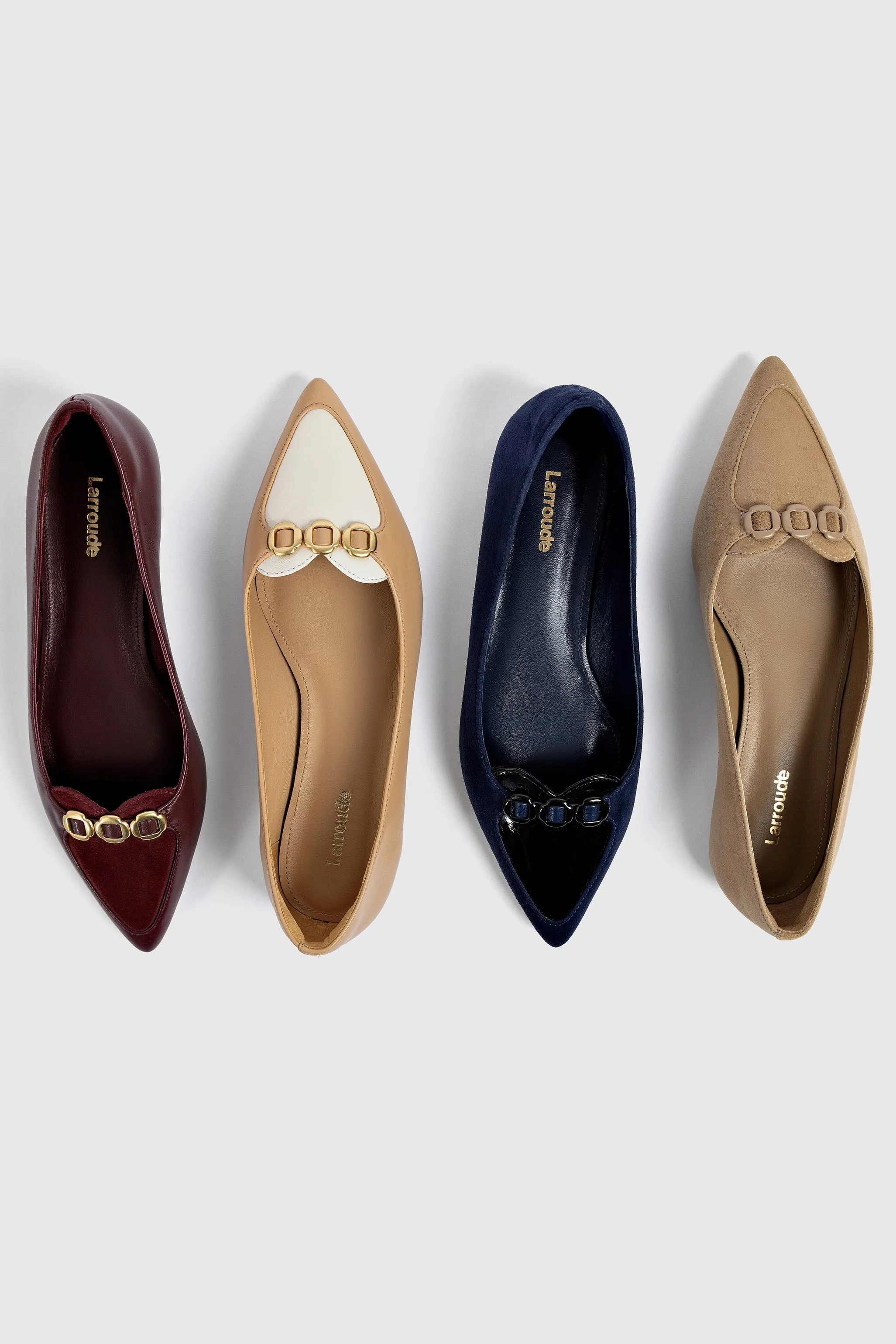 Audrey Flat In Navy Suede sold by Larroude product image thumbnail 2