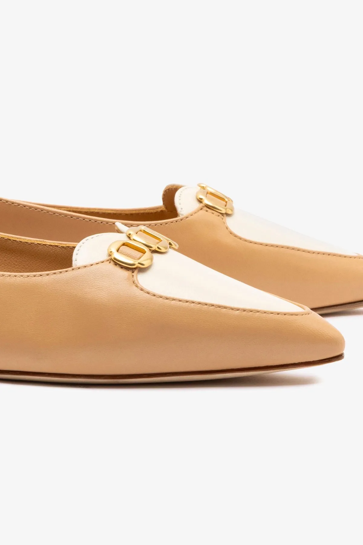 Audrey Flat In Tan Leather sold by Larroude product image thumbnail 4