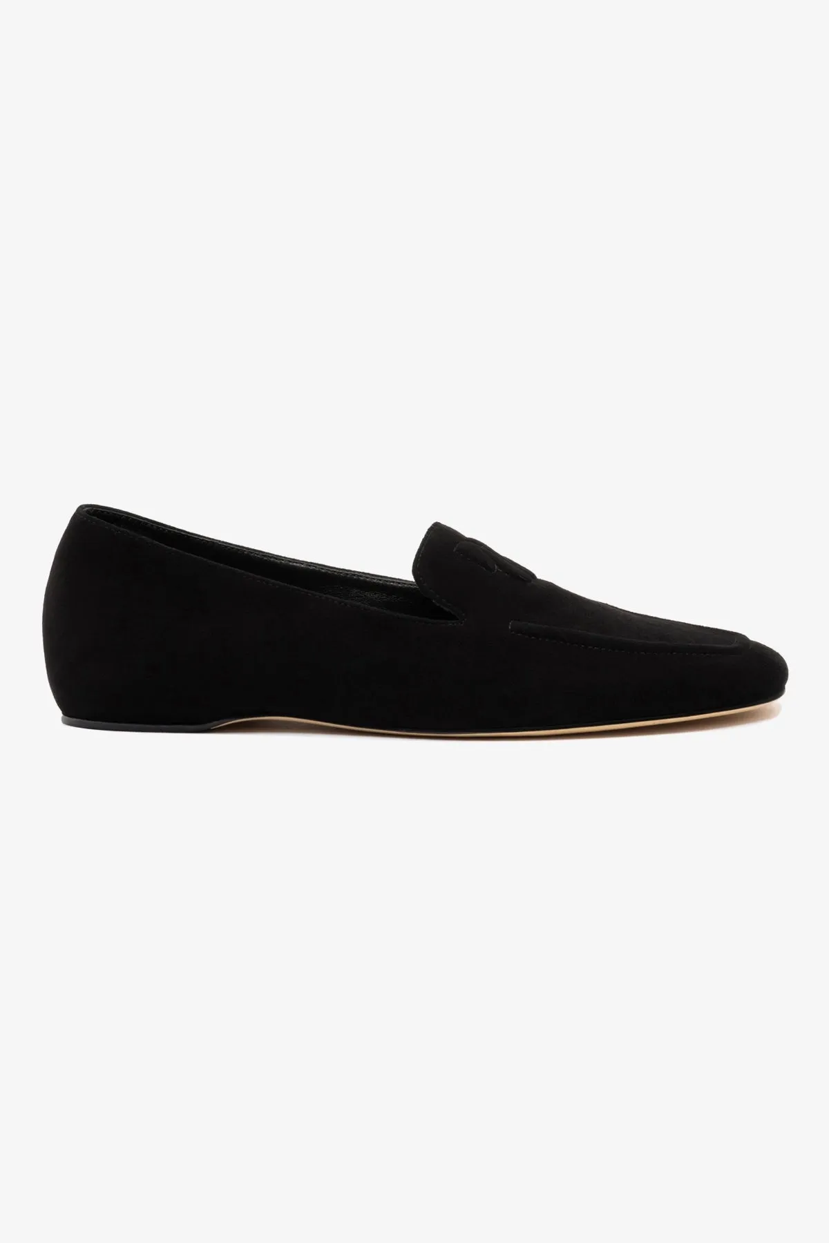 Penny Loafer In Black Suede sold by Larroude