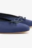 Pavlova Ballet Flat In Indigo Suede sold by Larroude