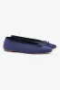 Pavlova Ballet Flat In Indigo Suede sold by Larroude