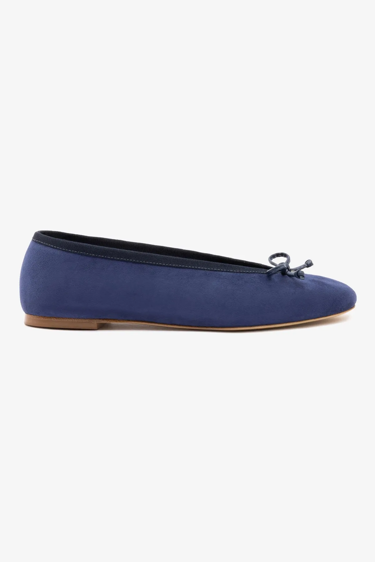 Pavlova Ballet Flat In Indigo Suede sold by Larroude