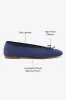 Pavlova Ballet Flat In Indigo Suede sold by Larroude