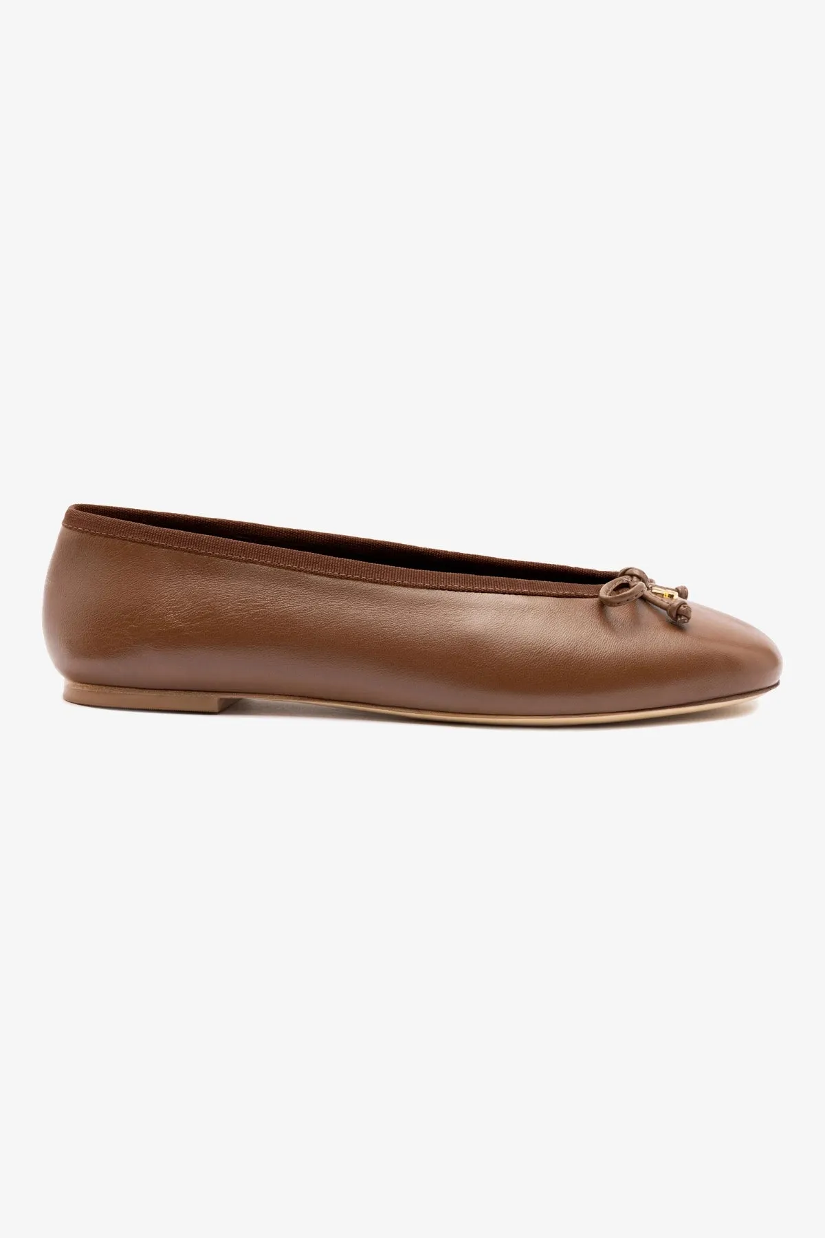 Pavlova Ballet Flat In Burnt Umber Leather sold by Larroude