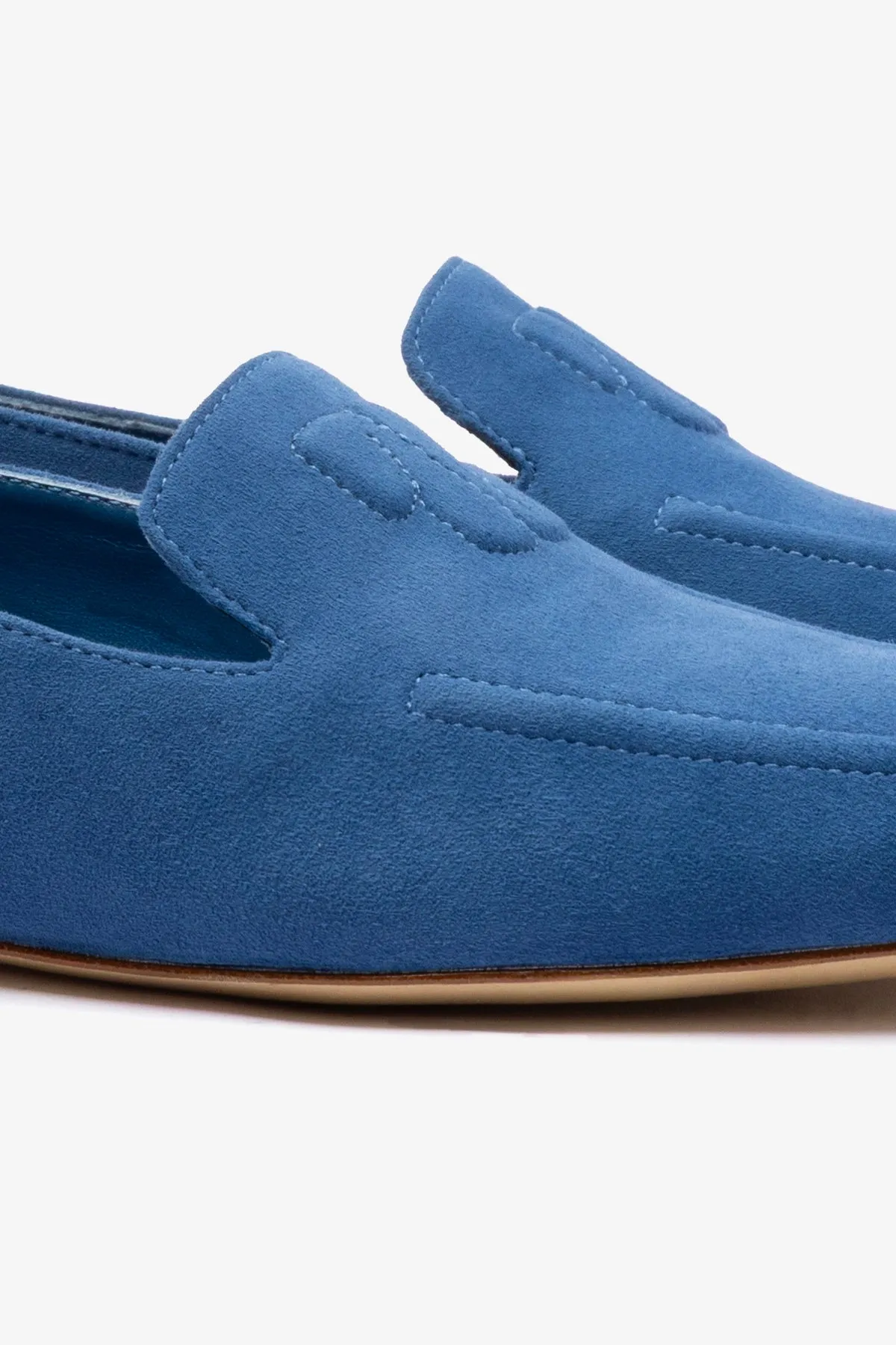 Penny Loafer In Blue Stoned Suede sold by Larroude product image thumbnail 4