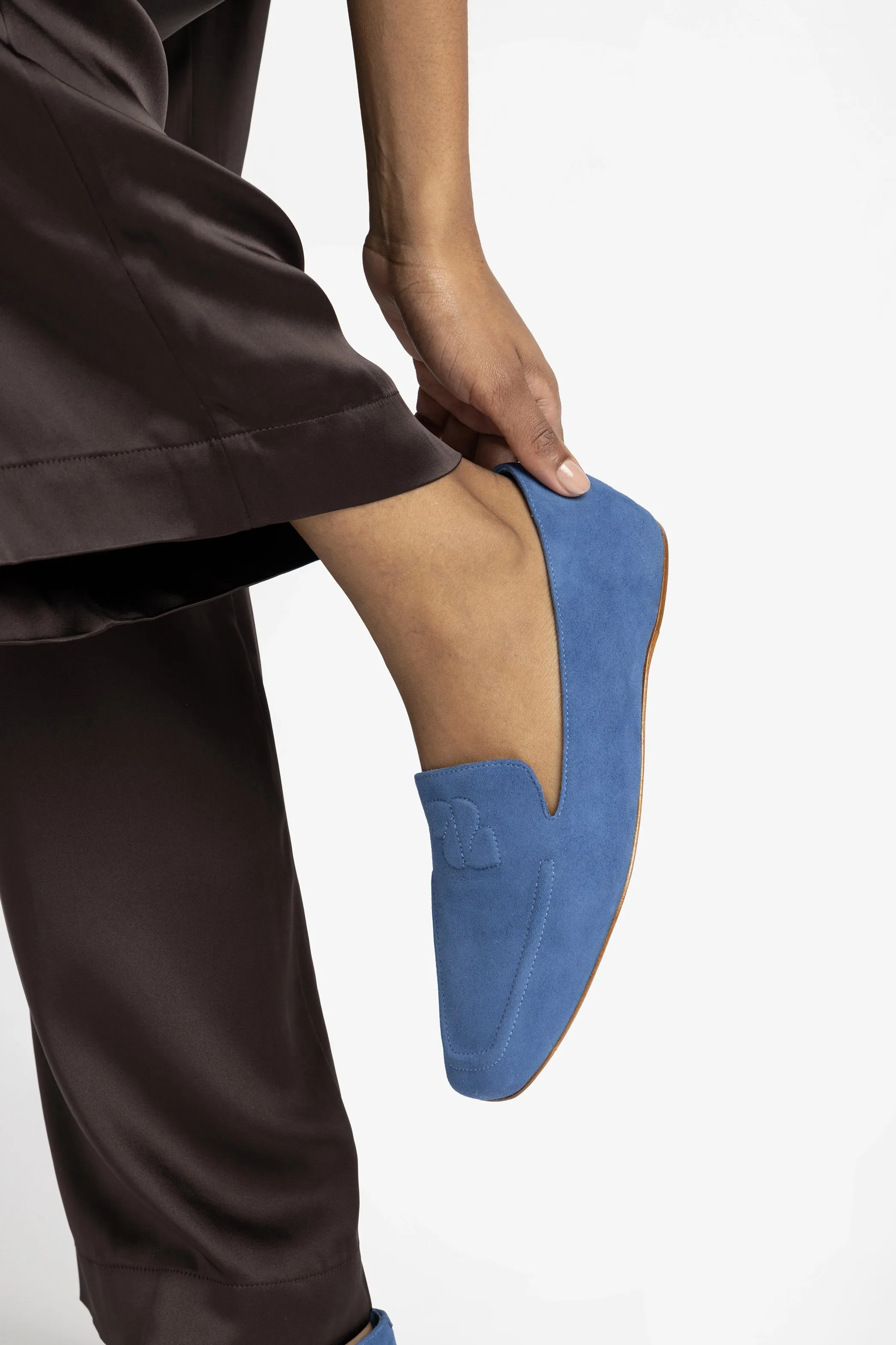 Penny Loafer In Blue Stoned Suede sold by Larroude product image thumbnail 2
