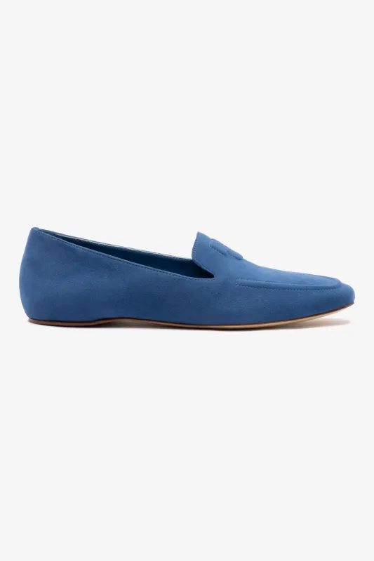 Penny Loafer In Blue Stoned Suede sold by Larroude