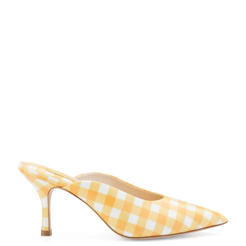 Lady Pump In Sun Plaid Patent Leather sold by Larroude