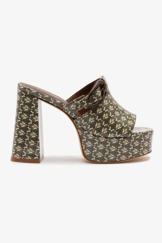 Dolly Verona Mule In Seaweed Vichy Patent Leather sold by Larroude