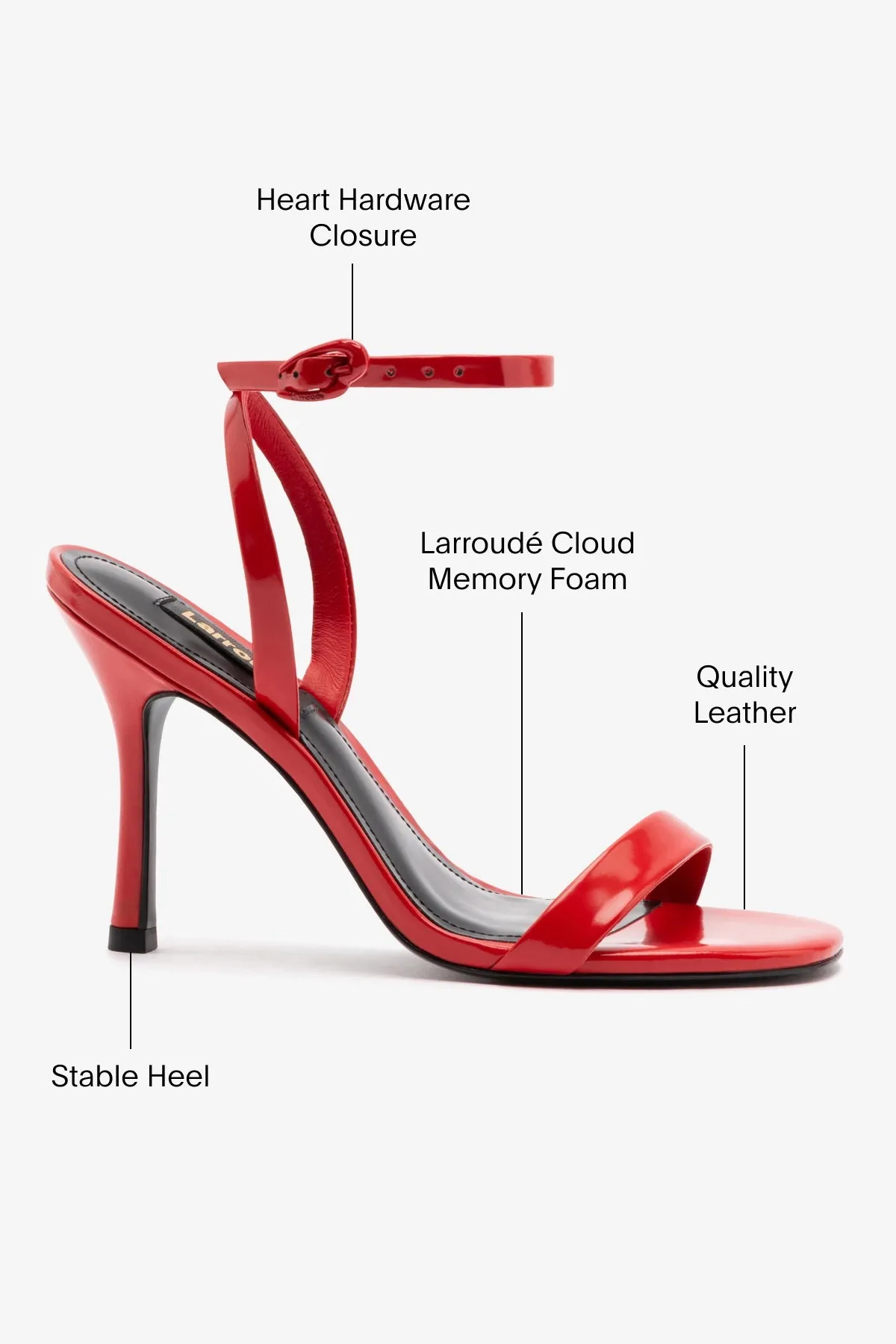 Veronina Sandal In Scarlet Patent Leather sold by Larroude product image thumbnail 5