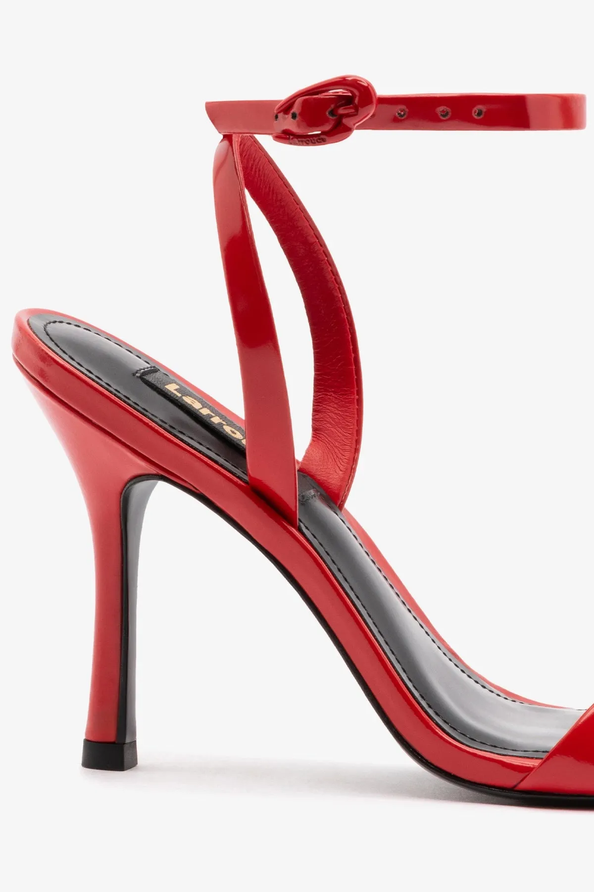 Veronina Sandal In Scarlet Patent Leather sold by Larroude product image thumbnail 4