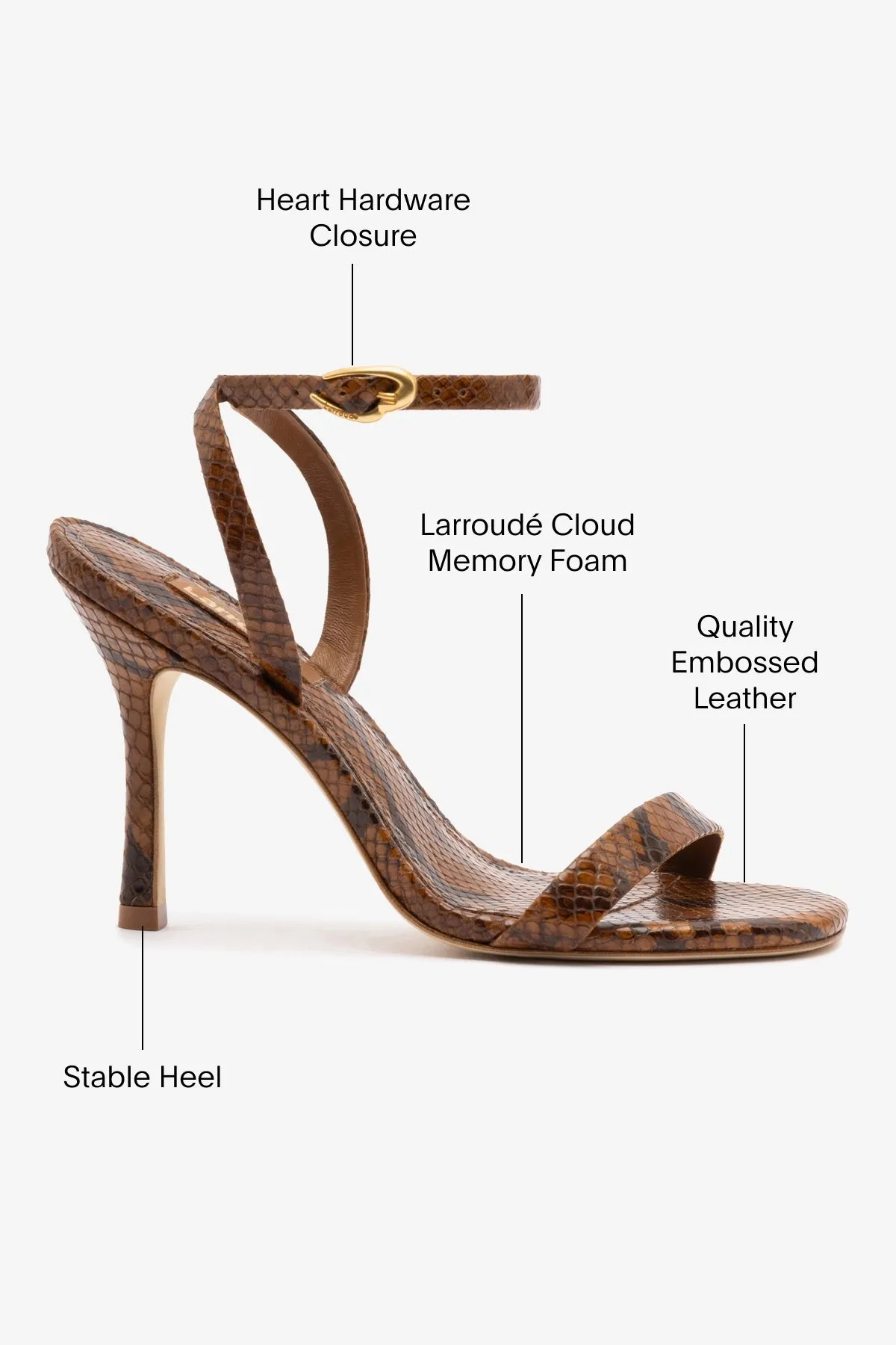 Veronina Sandal In Oud Python Embossed Leather sold by Larroude product image thumbnail 5