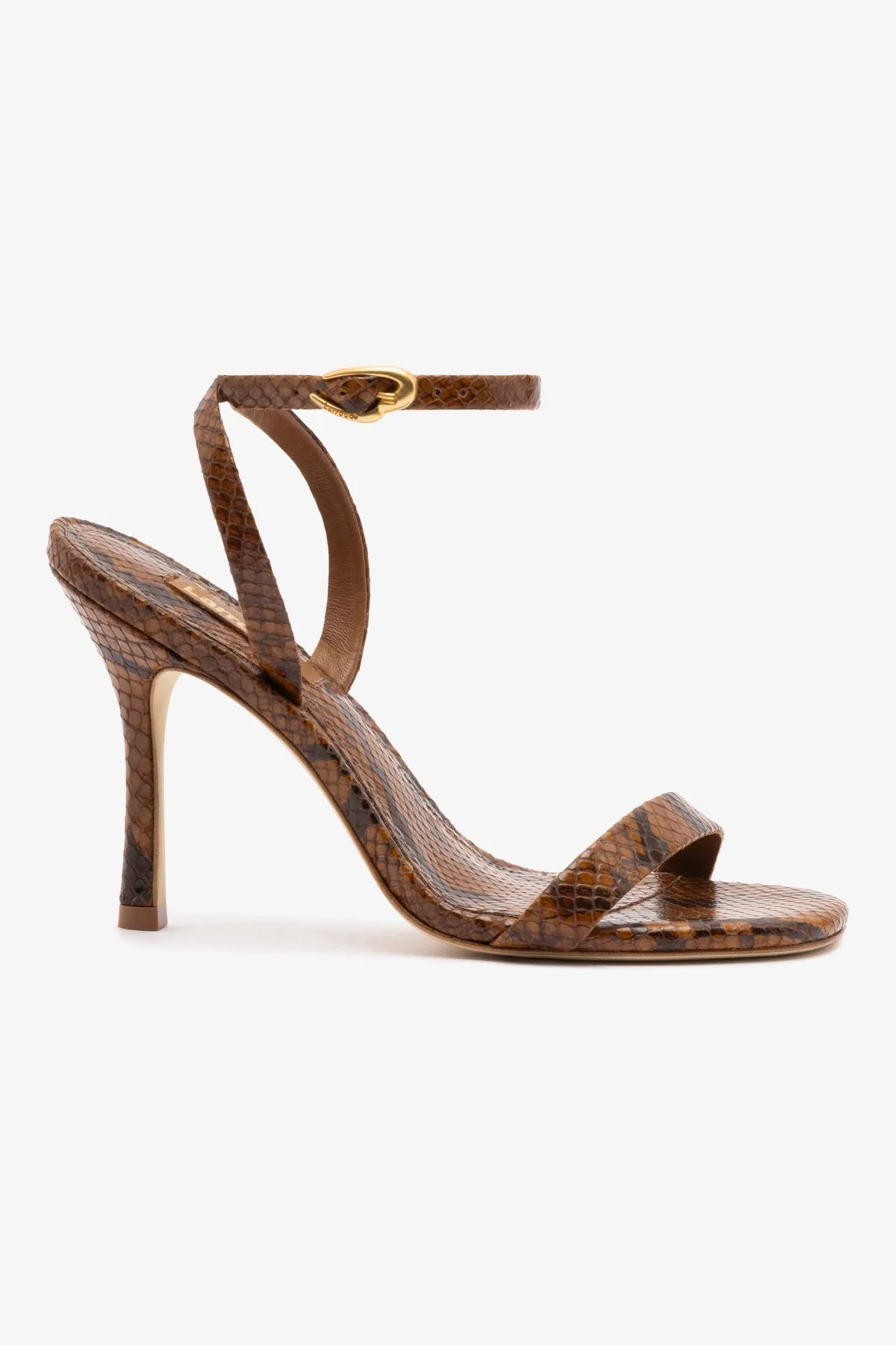 Veronina Sandal In Oud Python Embossed Leather sold by Larroude