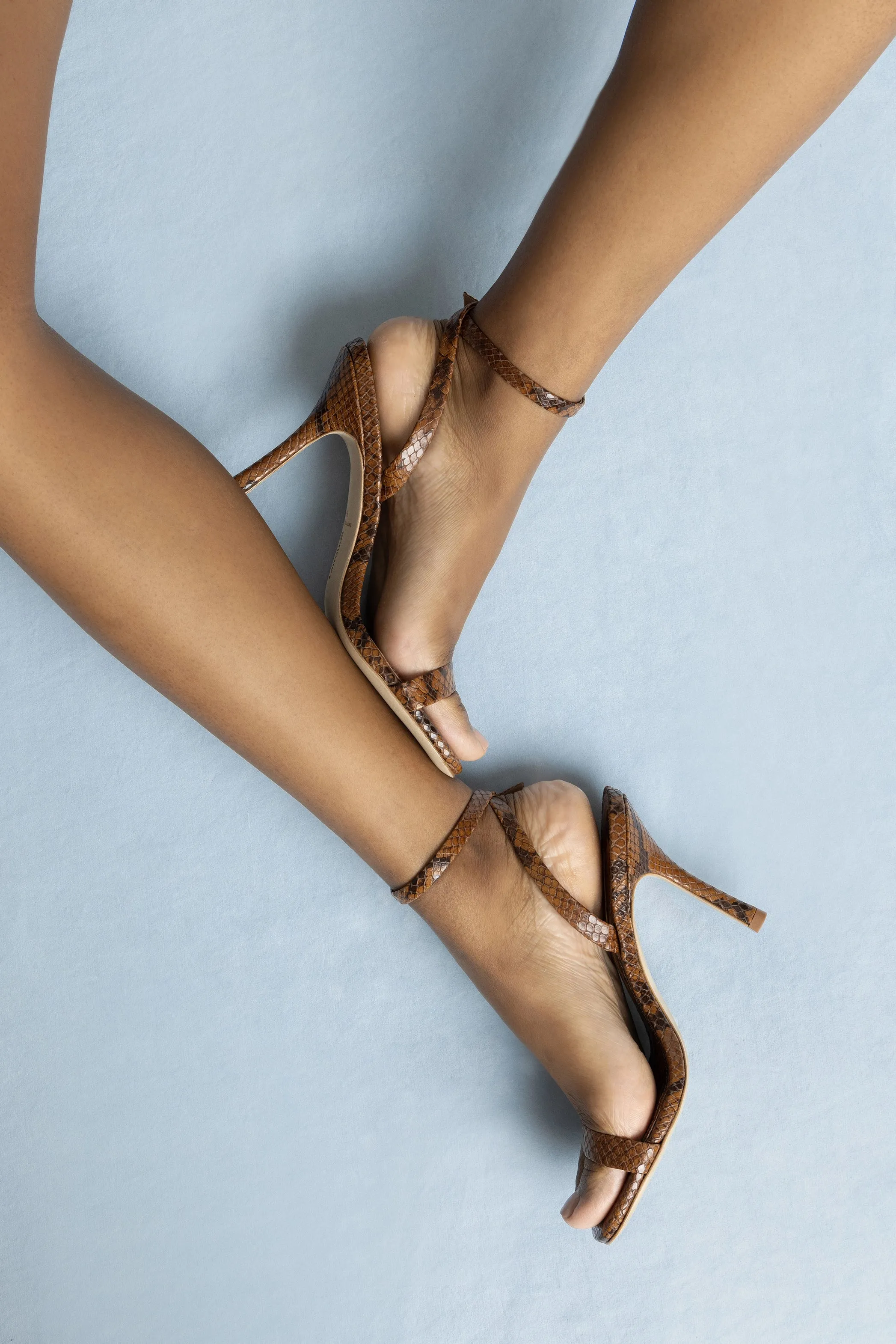 Veronina Sandal In Oud Python Embossed Leather sold by Larroude product image thumbnail 2