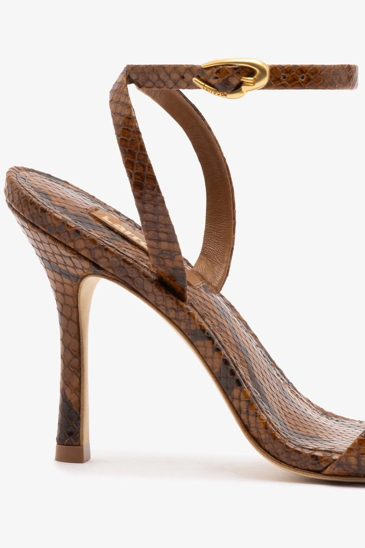 Veronina Sandal In Oud Python Embossed Leather sold by Larroude product image thumbnail 4