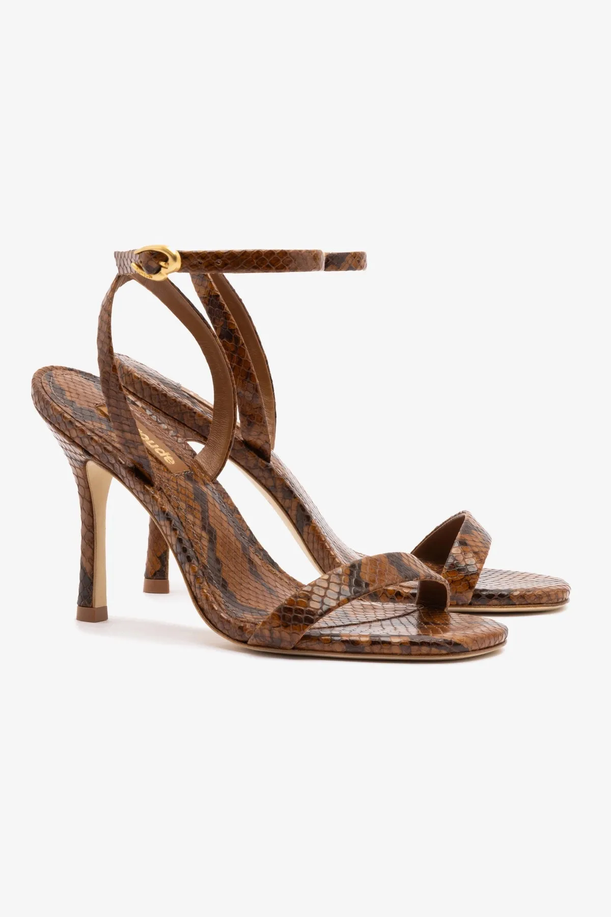 Veronina Sandal In Oud Python Embossed Leather sold by Larroude product image thumbnail 3