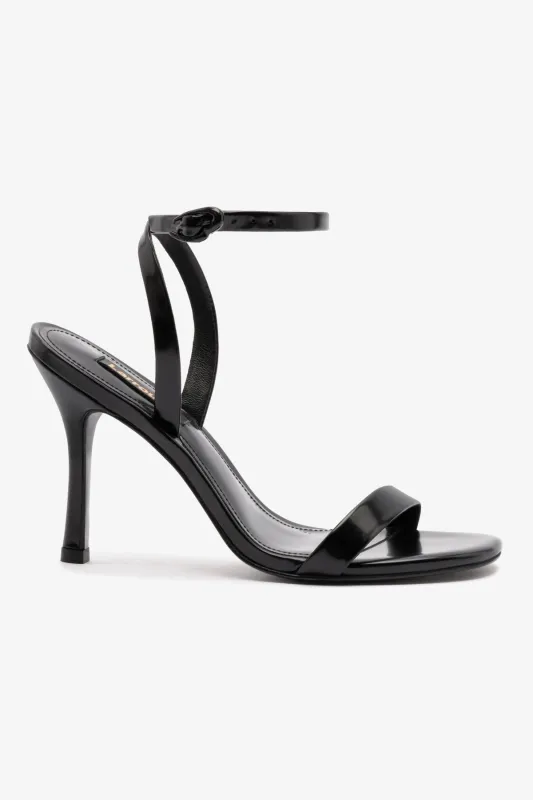 Veronina Sandal In Black Box Leather sold by Larroude