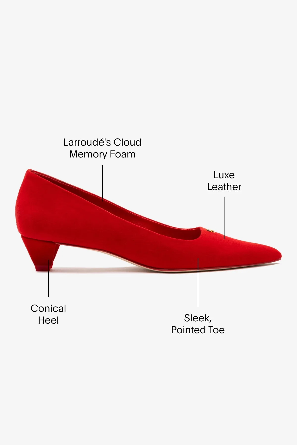 Ruth Pump In Scarlet Suede sold by Larroude product image thumbnail 5