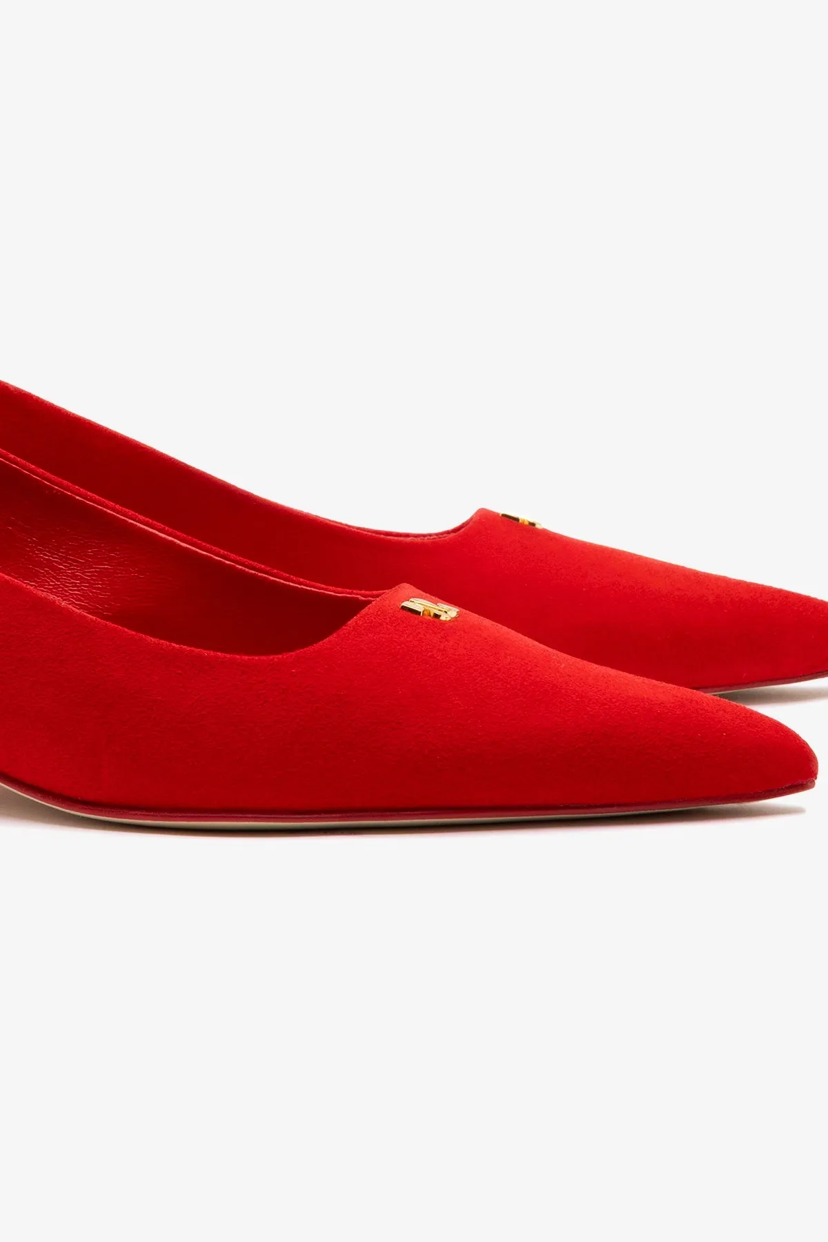 Ruth Pump In Scarlet Suede sold by Larroude product image thumbnail 4