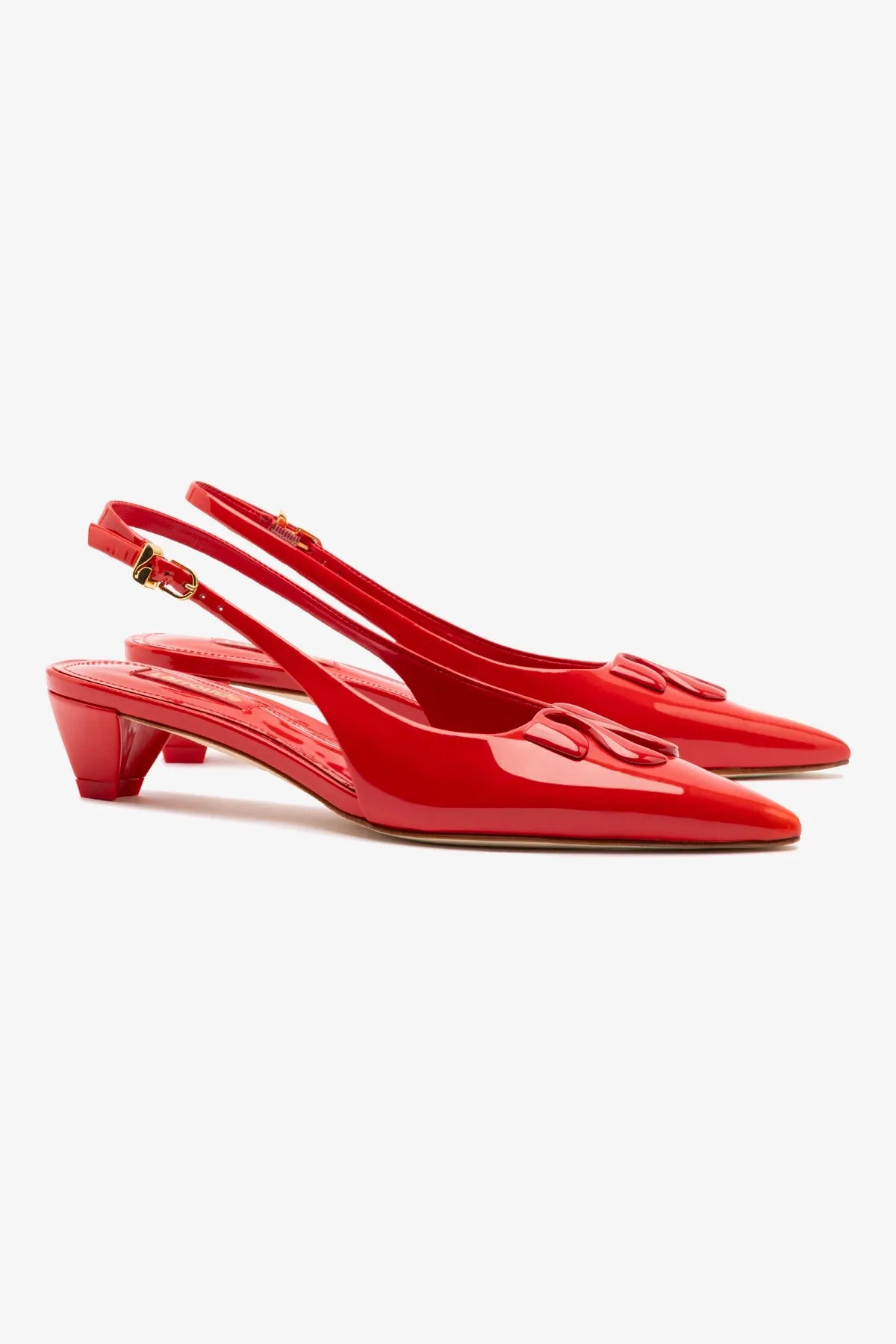 Kaitlan LL Low Pump In Scarlet Patent Leather sold by Larroude product image thumbnail 3