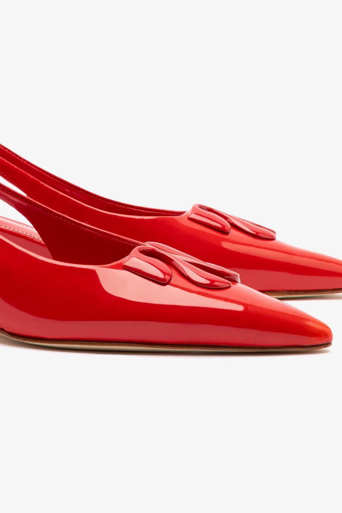 Kaitlan LL Low Pump In Scarlet Patent Leather sold by Larroude product image thumbnail 4