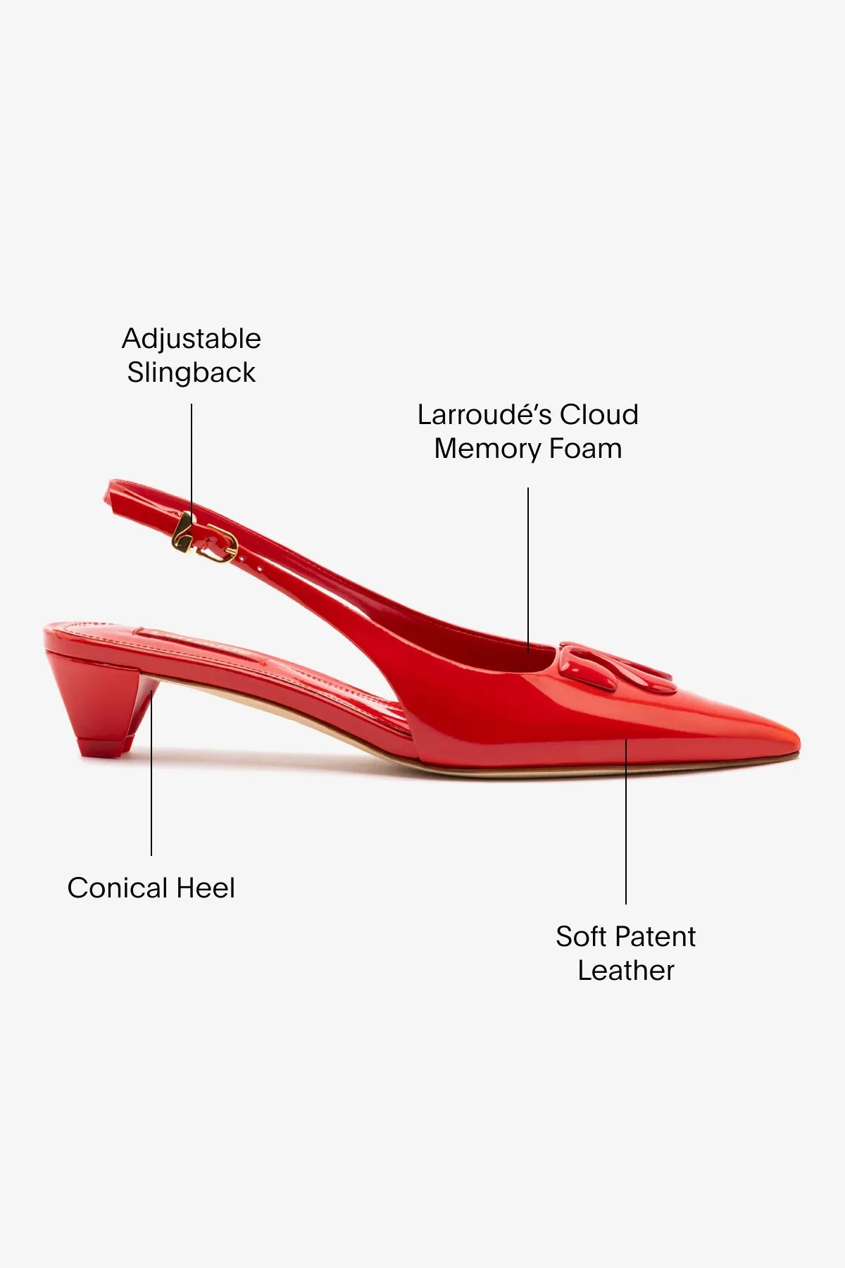 Kaitlan LL Low Pump In Scarlet Patent Leather sold by Larroude product image thumbnail 5