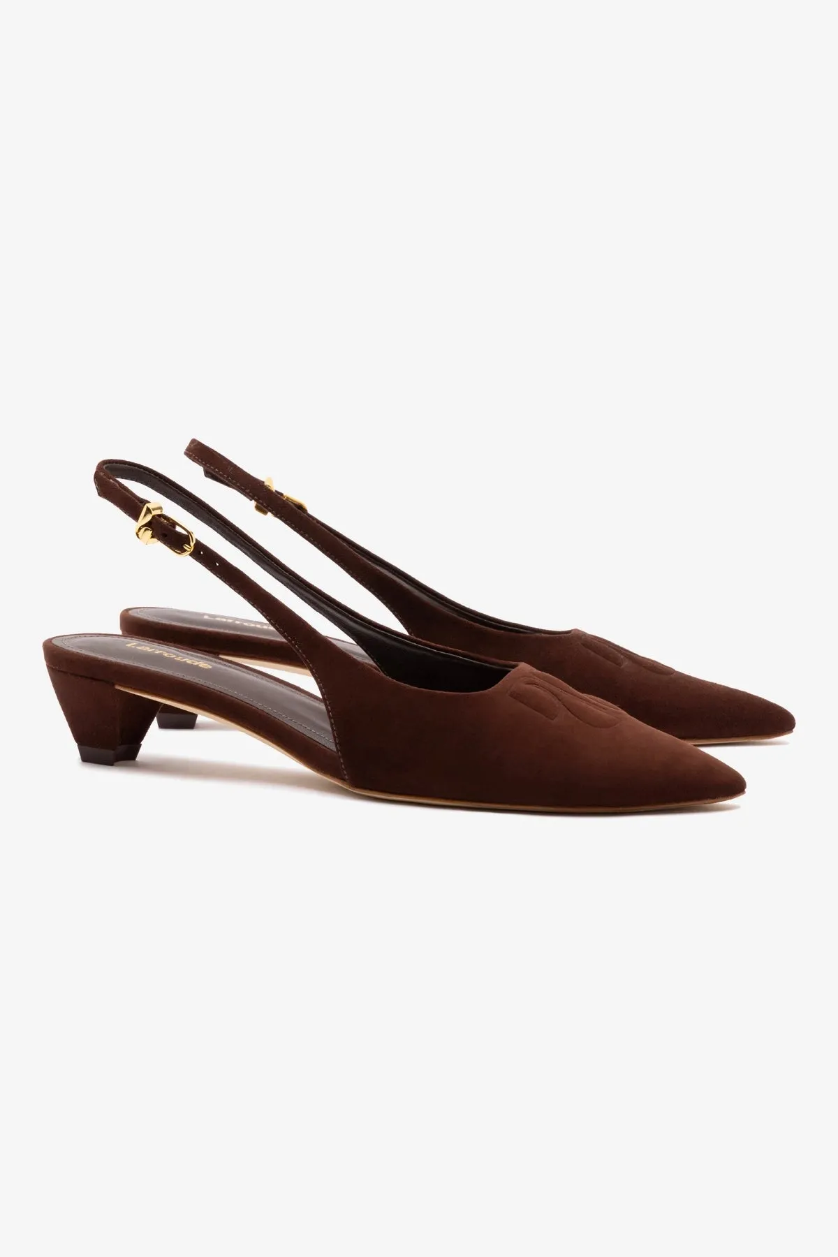 Kaitlan LL Low Pump In Brown Suede sold by Larroude product image thumbnail 3