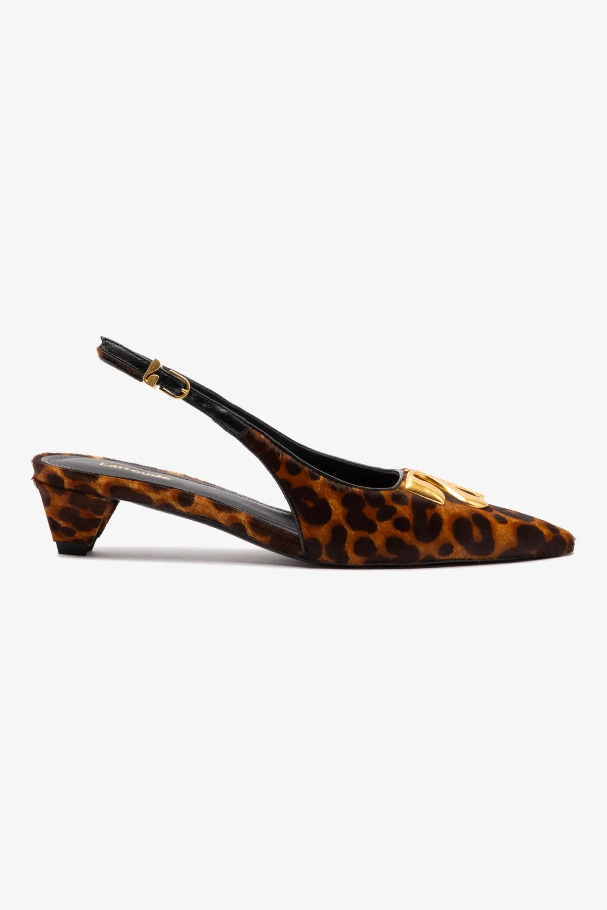 Kaitlan LL Low Pump In Leopard Print Calf Hair sold by Larroude