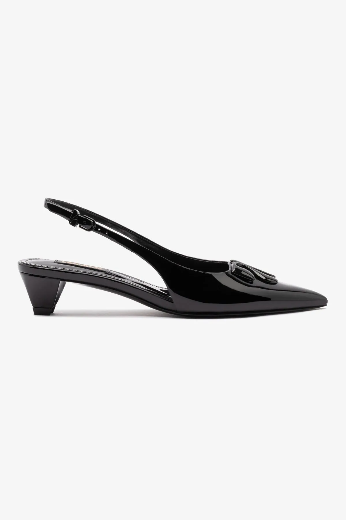 Kaitlan LL Low Pump In Black Patent Leather sold by Larroude