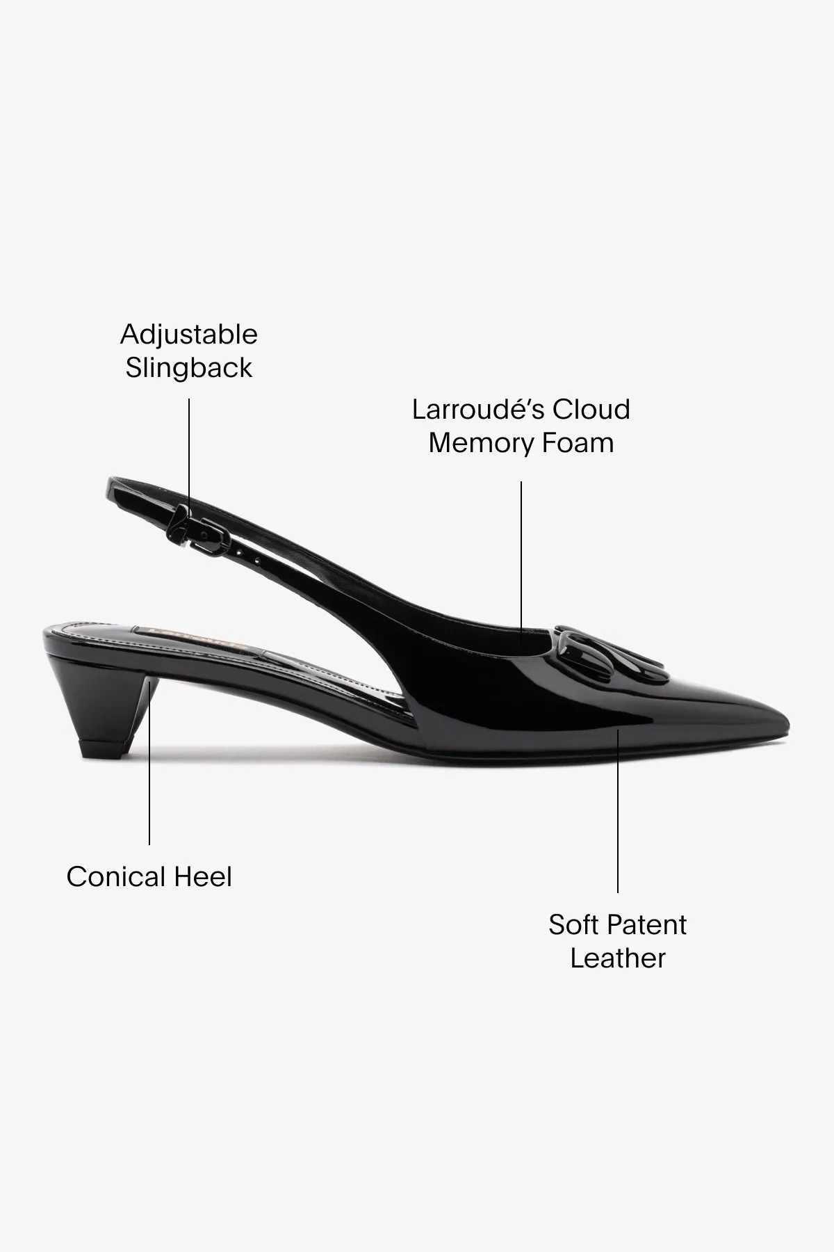 Kaitlan LL Low Pump In Black Patent Leather sold by Larroude product image thumbnail 5