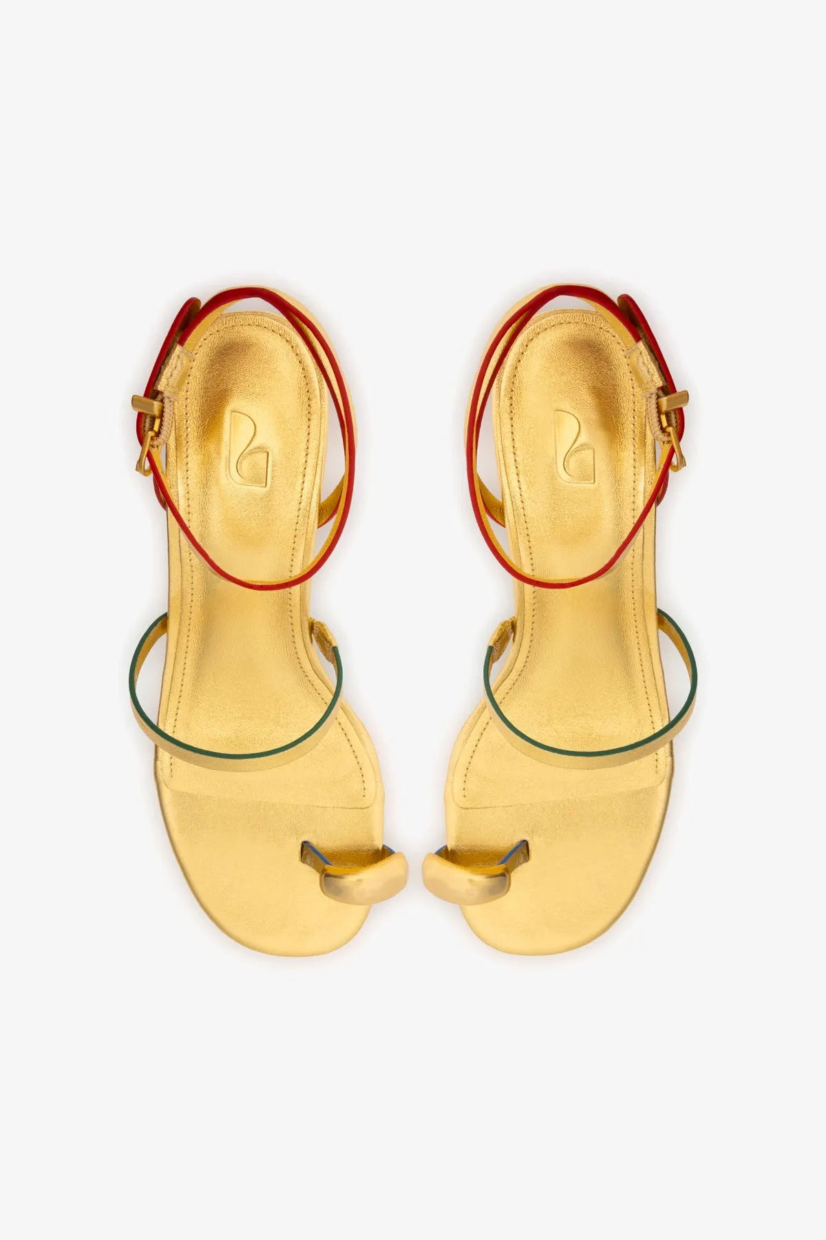 Biarritz Block In Gold Metallic Leather sold by Larroude product image thumbnail 3