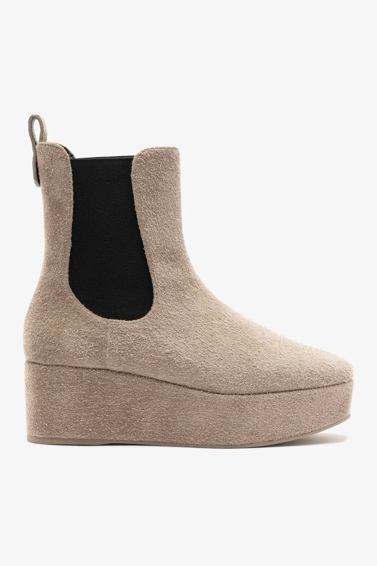 Dani Chelsea Flatform Boot In Rhino Suede sold by Larroude