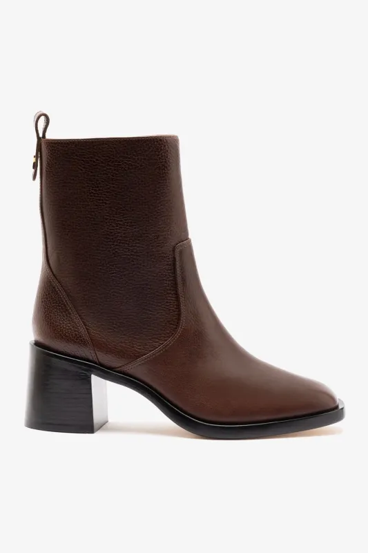 Mini Ricky Boot In Brown Leather made by Larroude