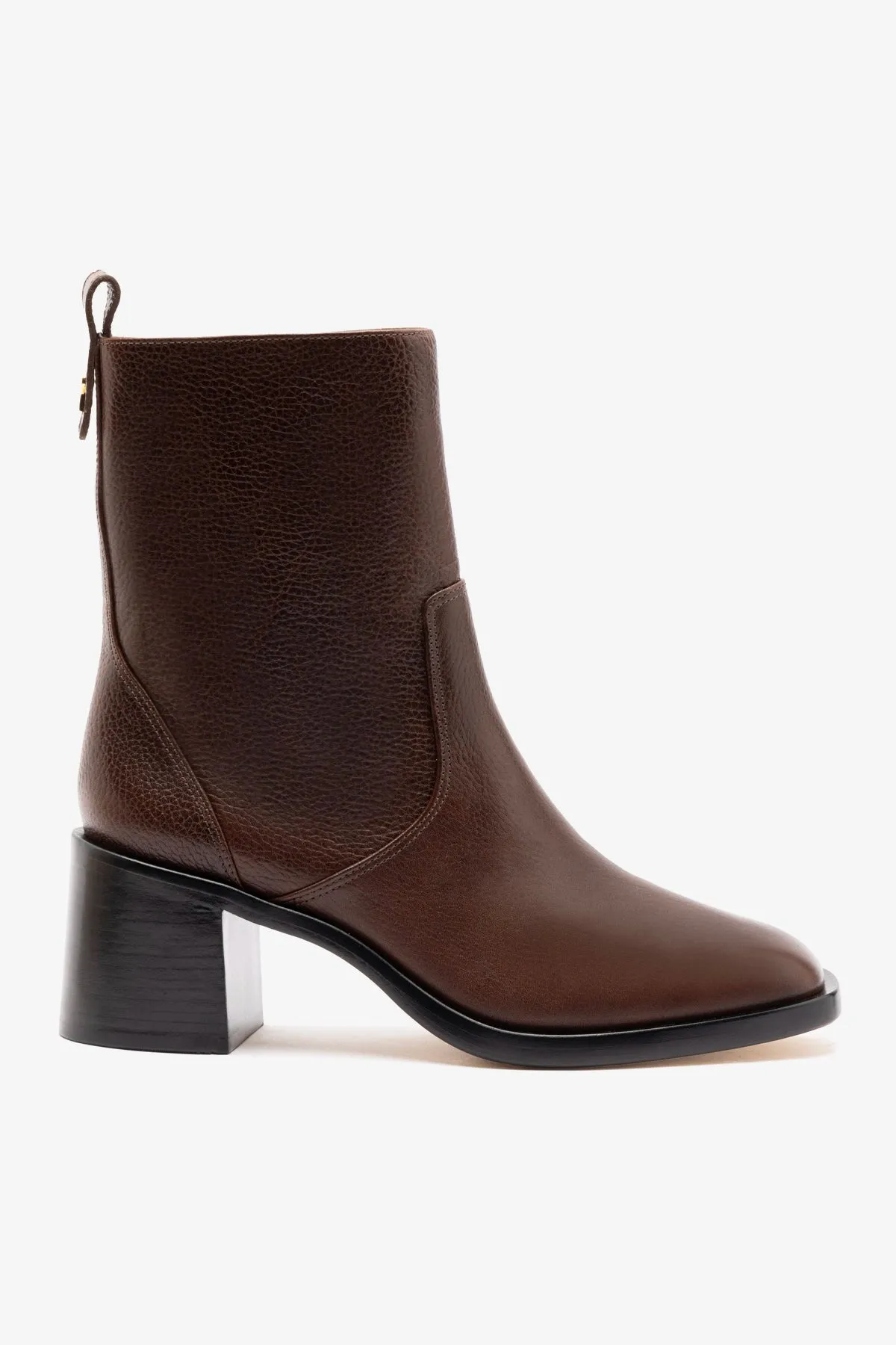 Mini Ricky Boot In Brown Leather sold by Larroude