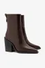 James Bootie In Brown Leather sold by Larroude