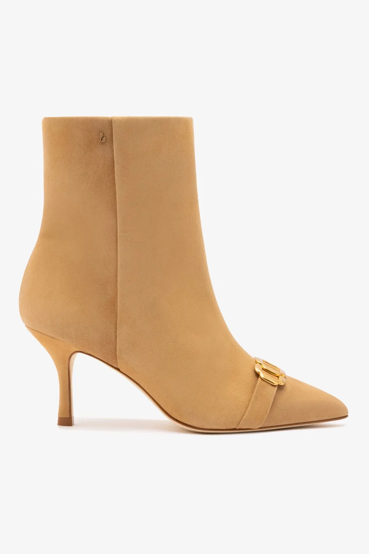 Mini Kate Boot In Peanut Suede and Daisy Accent sold by Larroude