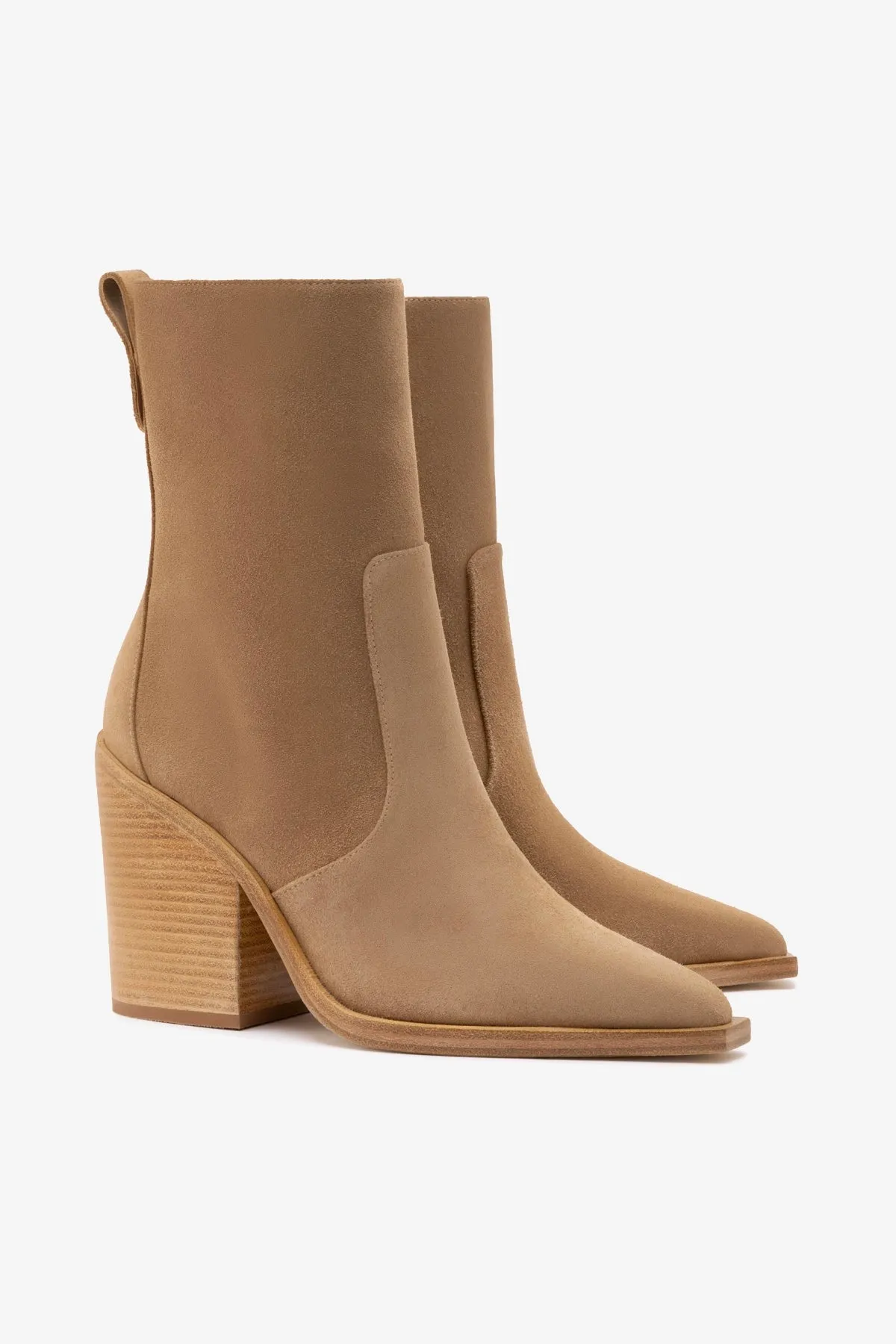 James Bootie In Peanut Suede sold by Larroude product image thumbnail 2