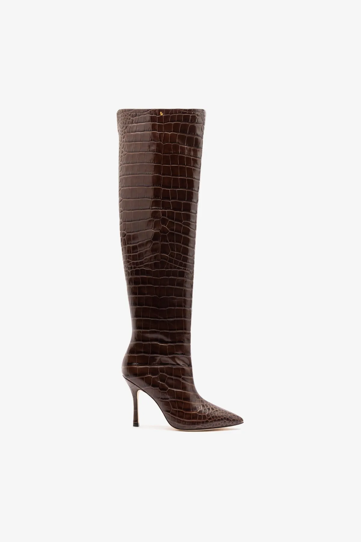 Kate Hi Boot In Brown Leather sold by Larroude