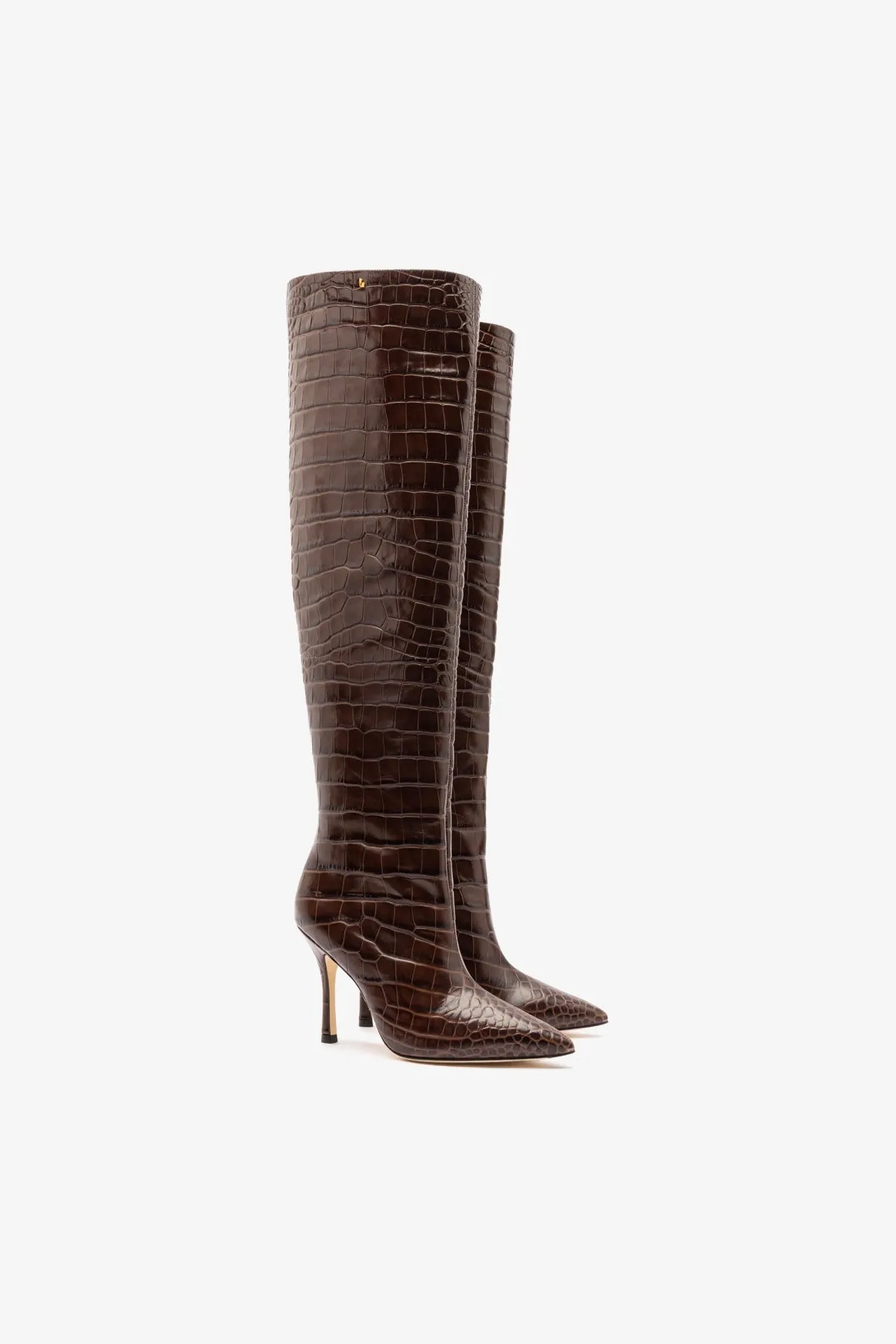 Kate Hi Boot In Brown Leather sold by Larroude product image thumbnail 2