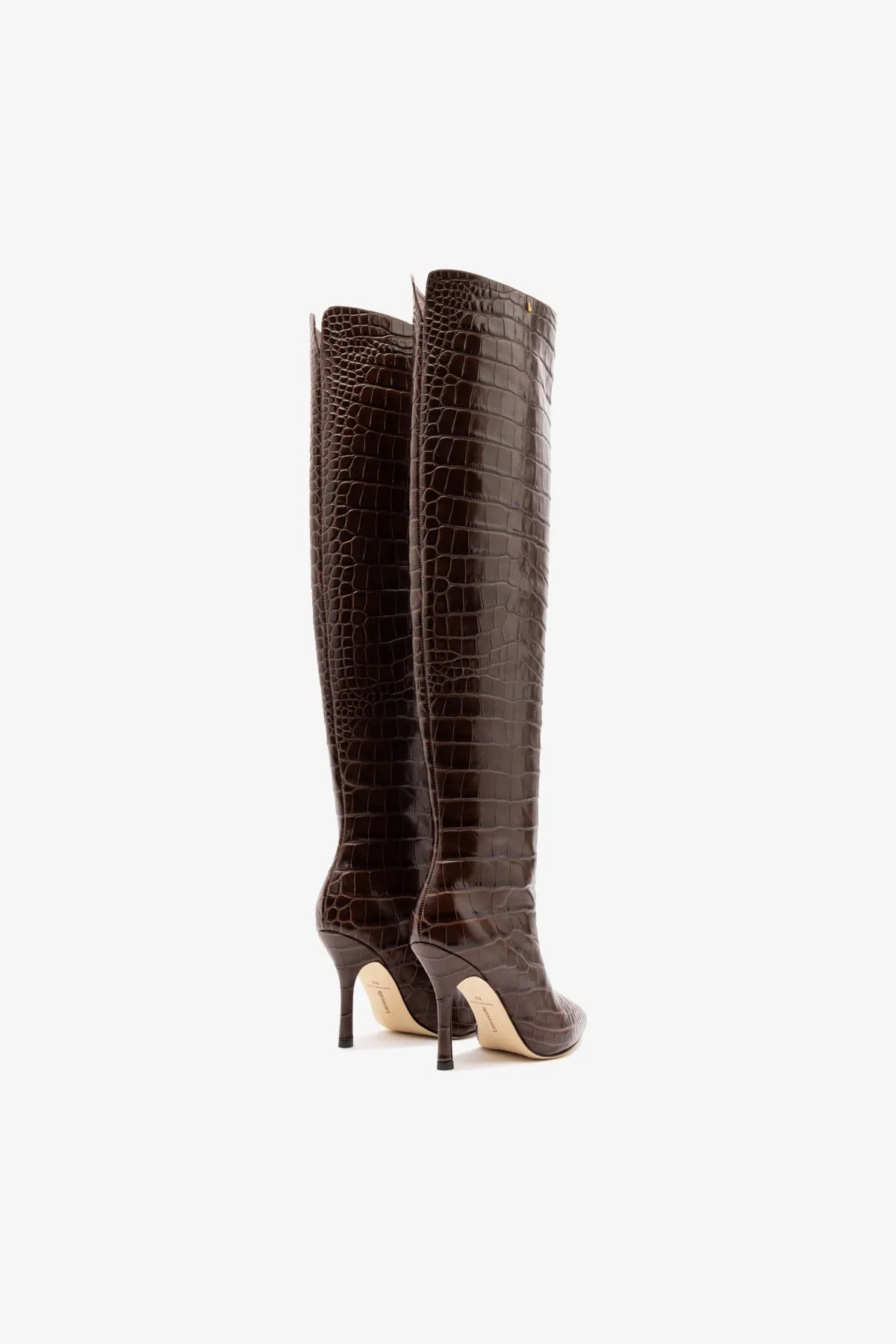 Kate Hi Boot In Brown Leather sold by Larroude product image thumbnail 3
