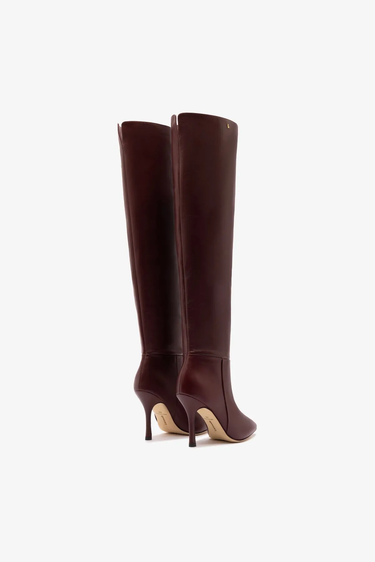 Kate Hi Boot In Burgundy Leather sold by Larroude product image thumbnail 3