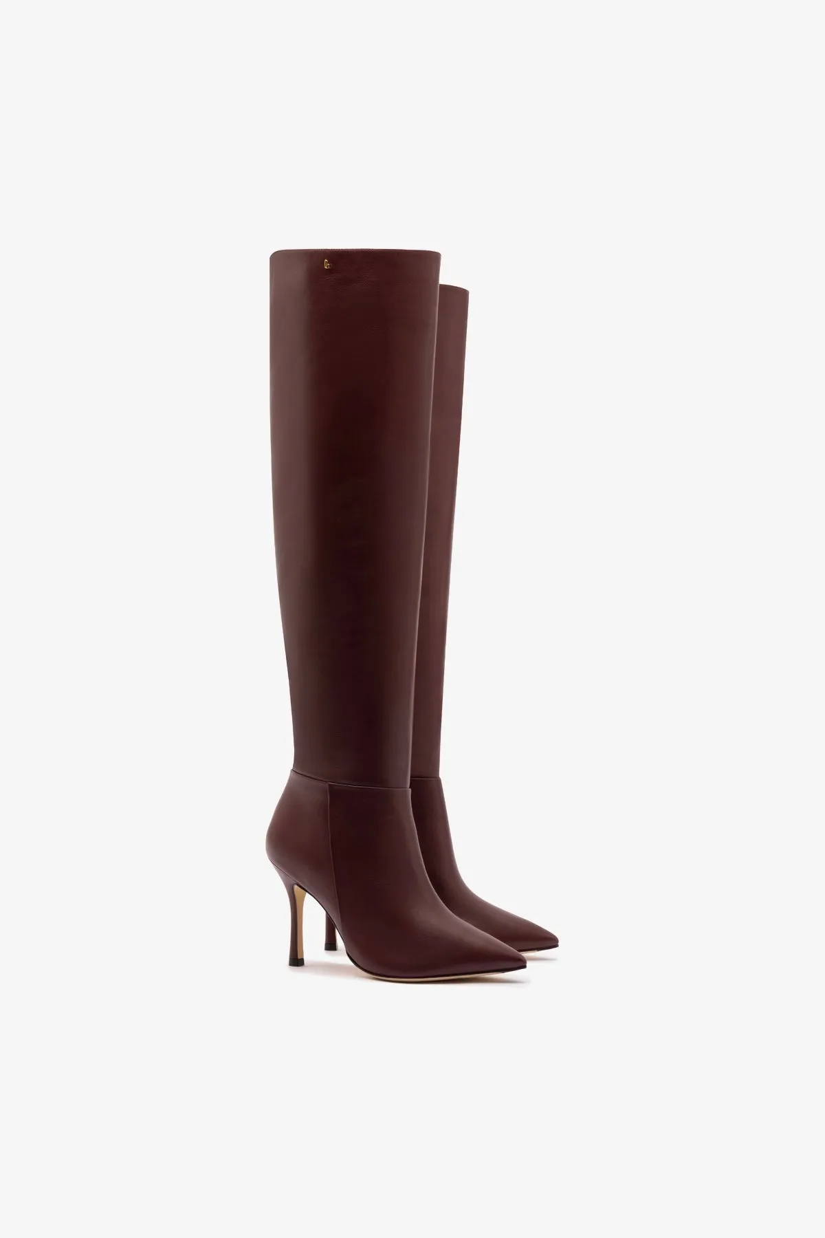 Kate Hi Boot In Burgundy Leather sold by Larroude product image thumbnail 2
