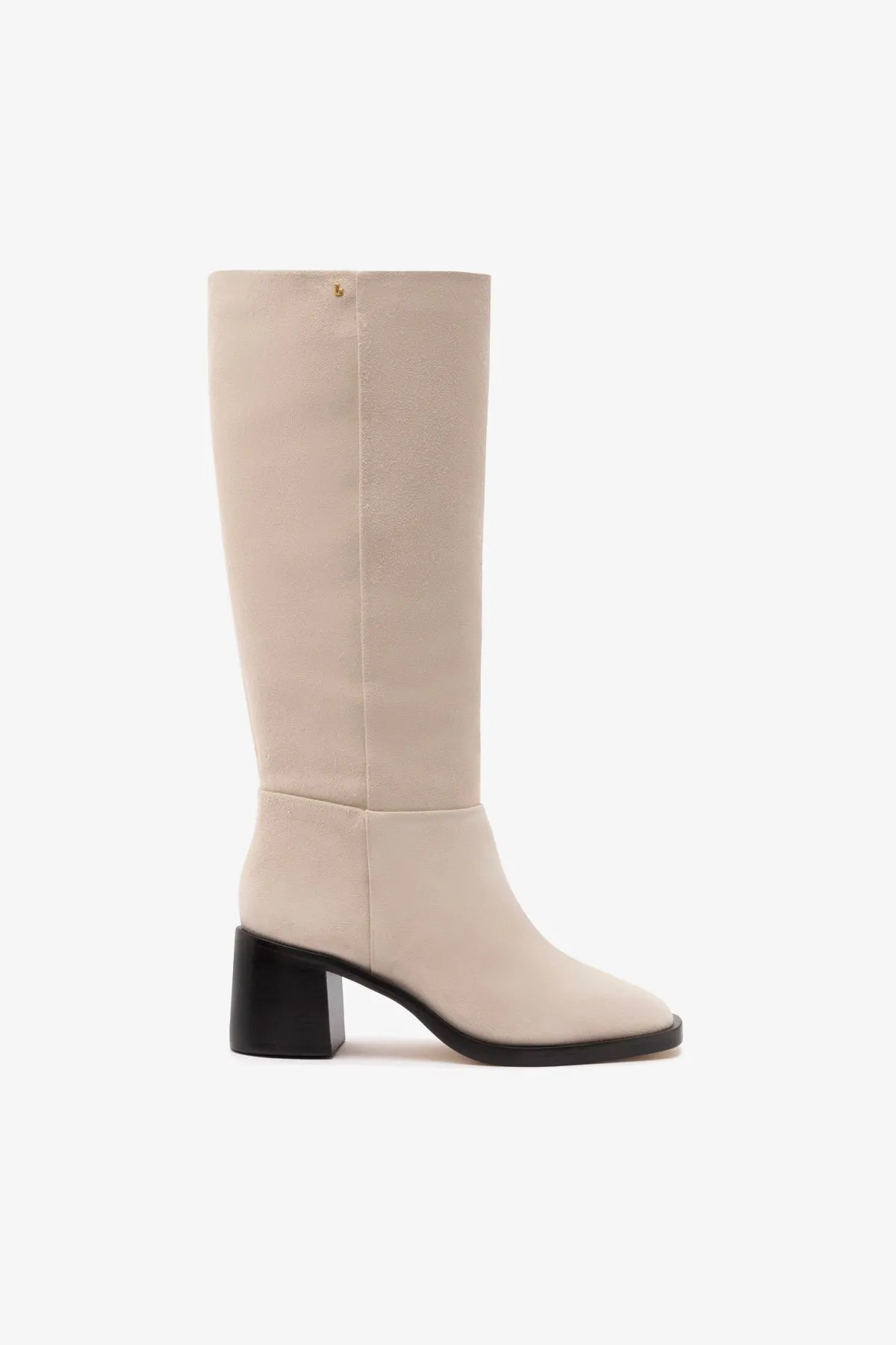 Ricky Boot In Mushroom Grey Suede sold by Larroude